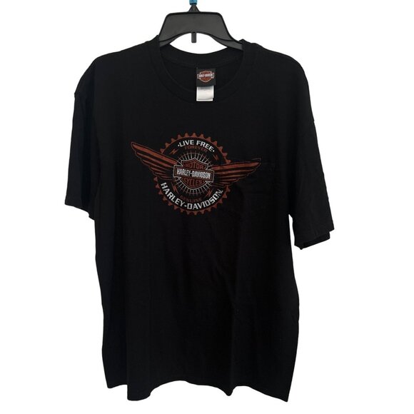 Harley-Davidson Black Gator Leesburg FL Graphic T-Shirt Live Free Design XL - Picture 1 of 6